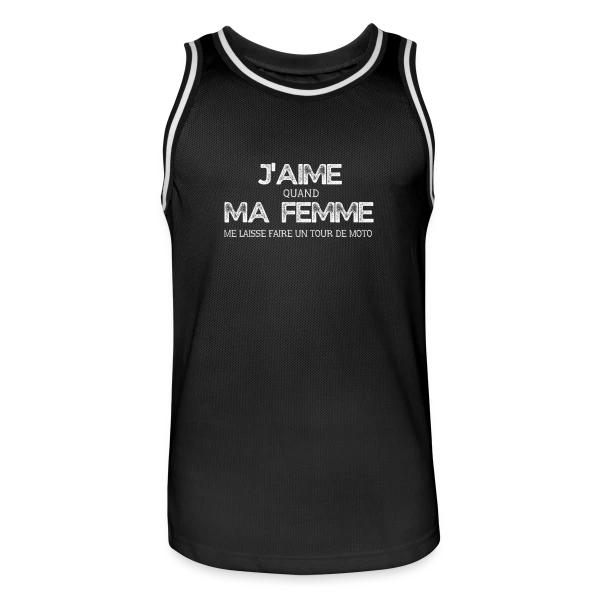 Humour Moto 'Quand Ma Femme Me Laisse Faire un Tour' sur Maillot de basket Homme