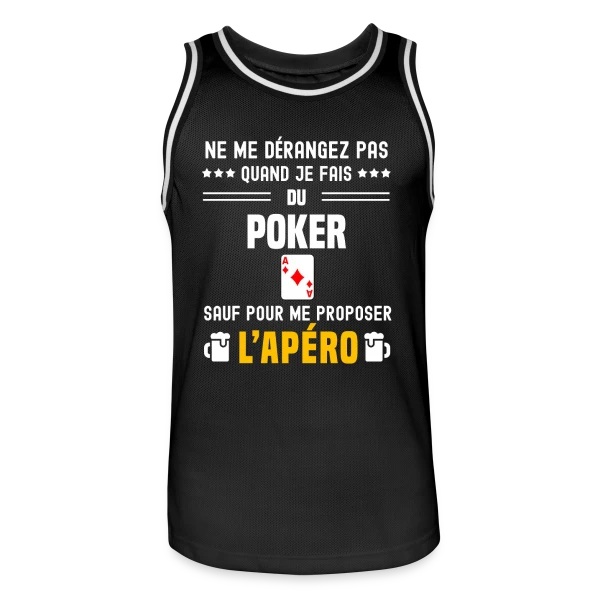 poker ne dérangez pas sauf apéro sur Maillot de basket Homme