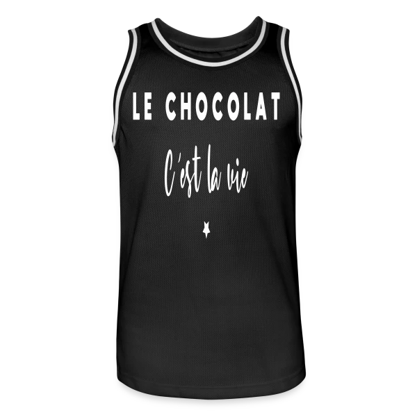 Le Chocolat, C'est la Vie : Douceur et Humour sur Maillot de basket Homme