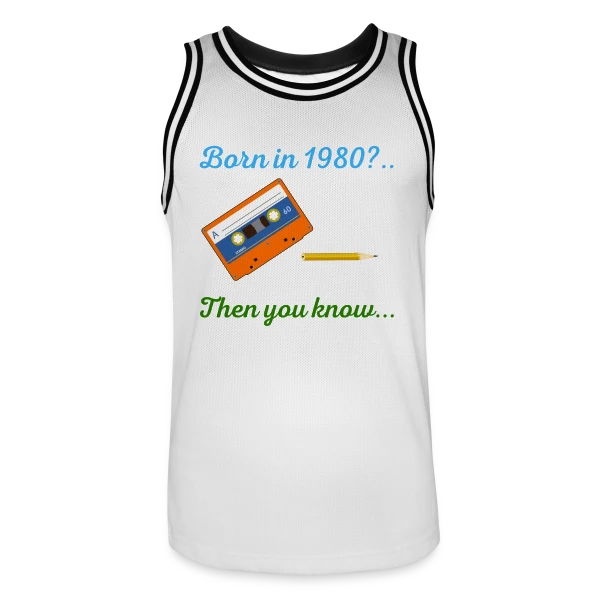 Né en 1980 Cassette sur Maillot de basket Homme
