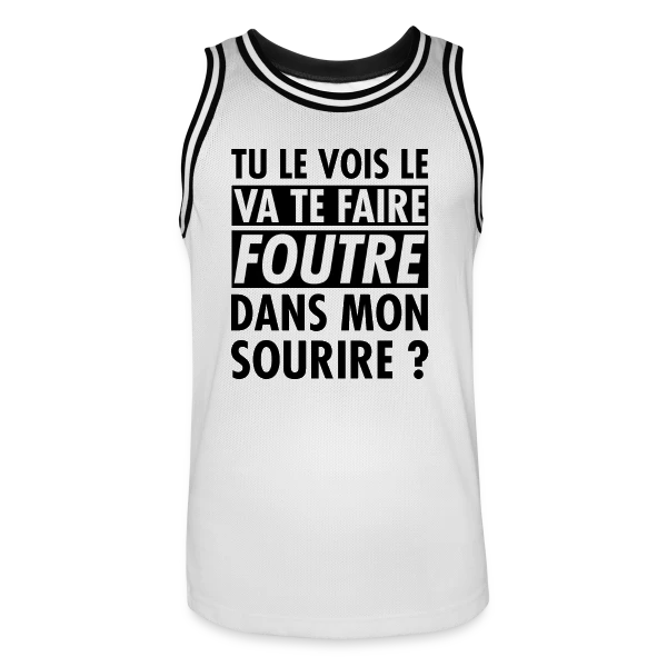 L'Œil Qui Dit Tout : "Va te faire foutre ?" sur Maillot de basket Homme
