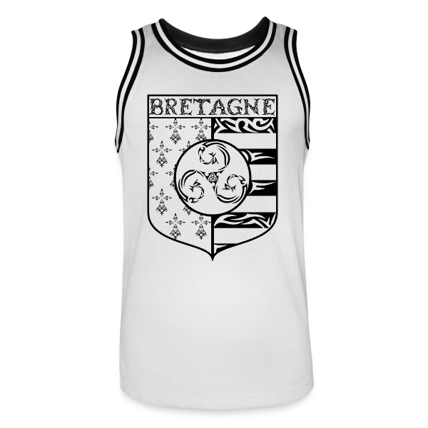 Bretagne - Blason Gwenn Ha Du Triskèle Tribal sur Maillot de basket Homme