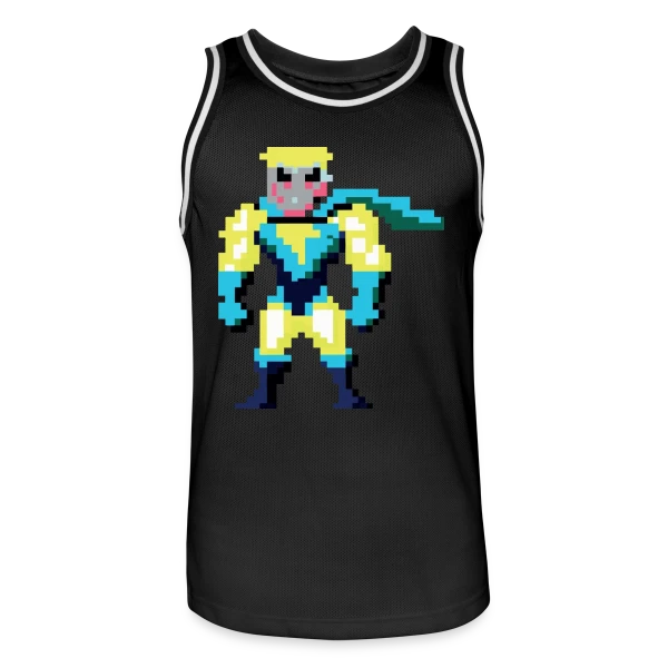 Super-Héros Pixel Franck sur Maillot de basket Homme