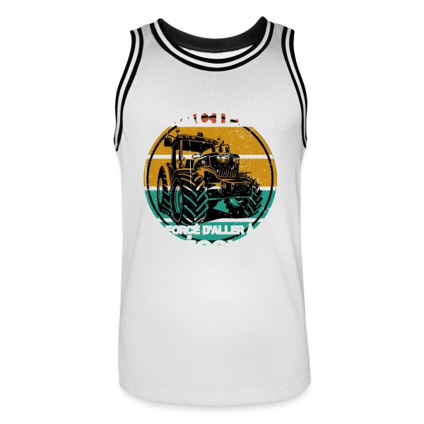 Né pour le Tracteur: Humour Agricole sur Maillot de basket Homme