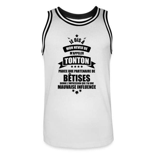 Super Tonton : Le Partenaire de Bêtises Idéal et Complice sur Maillot de basket Homme