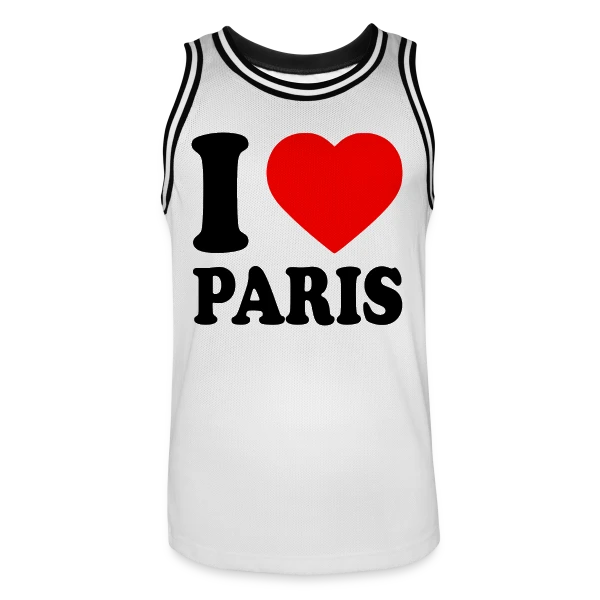 J'aime Paris Classique sur Maillot de basket Homme