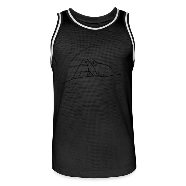 Esquisse Montagne et Tente sur Maillot de basket Homme