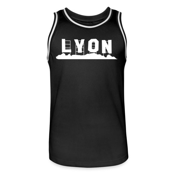 Lyon Minimaliste Blanc sur Maillot de basket Homme
