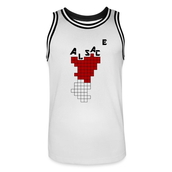 Alsace Pixel Art - Humour Rétrogaming sur Maillot de basket Homme