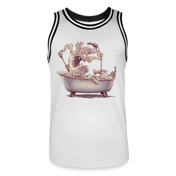 L'Étrange Bain de Kanagawa sur Maillot de basket Homme