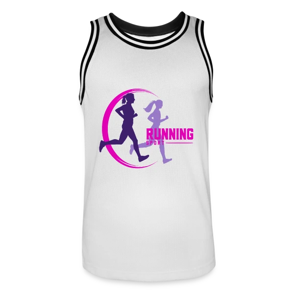 Running : Deux Filles en Pleine Course sur Maillot de basket Homme