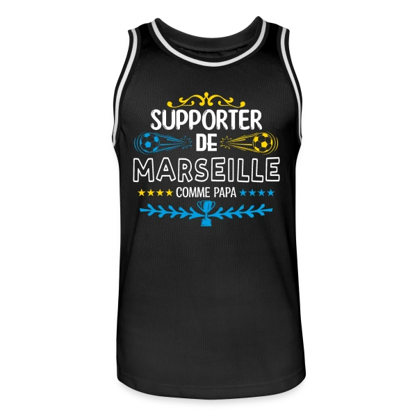 Ferveur Foot Marseillaise sur Maillot de basket Homme