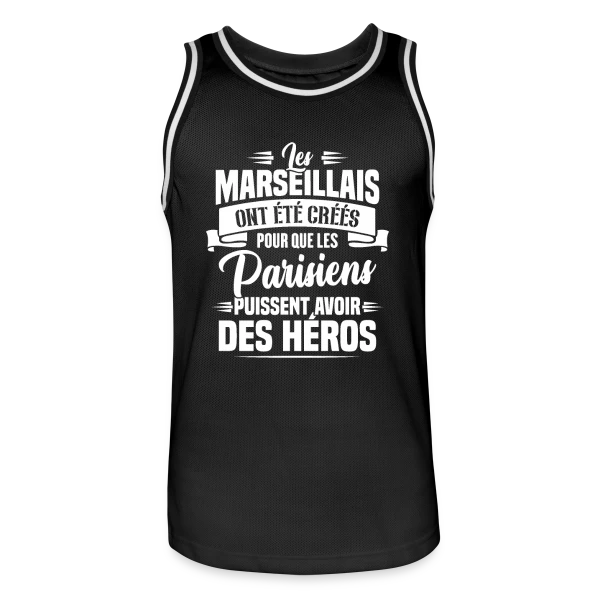 Rivalité Marseille-Paris Humour sur Maillot de basket Homme