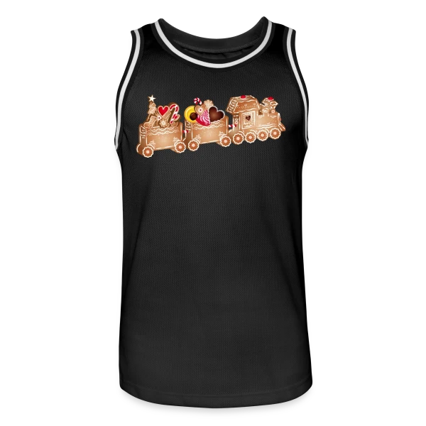 Adorable Train de Pain d'Épices 3D pour Noël sur Maillot de basket Homme