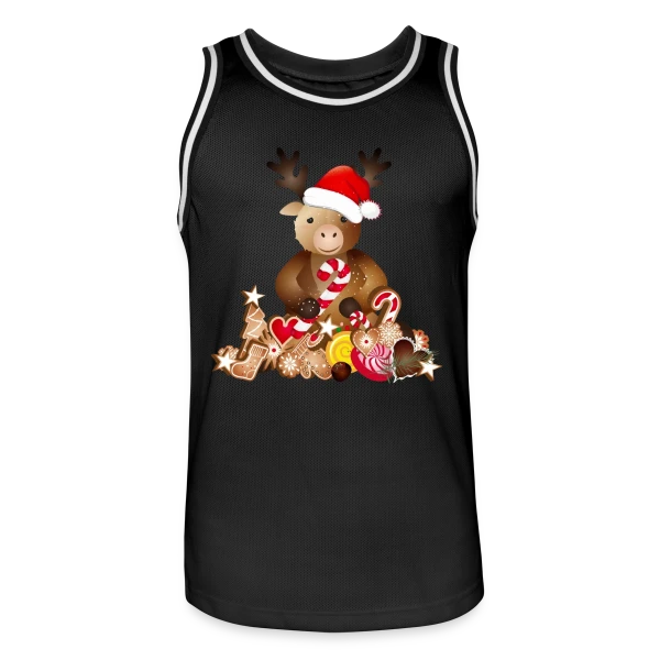Renne de Noël Adorable avec Chapeau sur Maillot de basket Homme