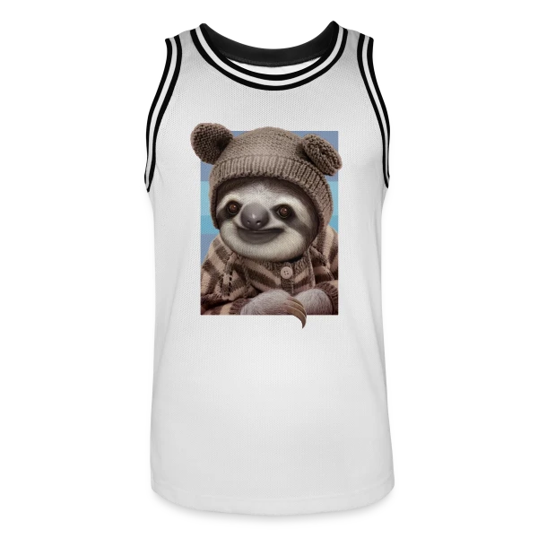 Bébé Paresseux en Pull Hivernal sur Maillot de basket Homme
