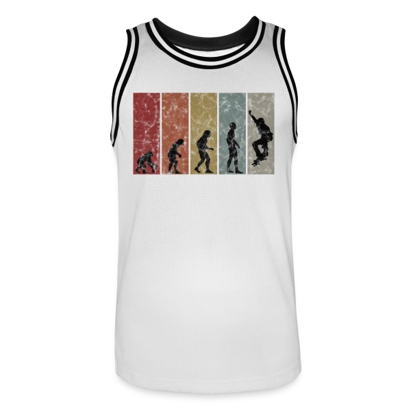 Évolution Rétro Skateboarder sur Maillot de basket Homme