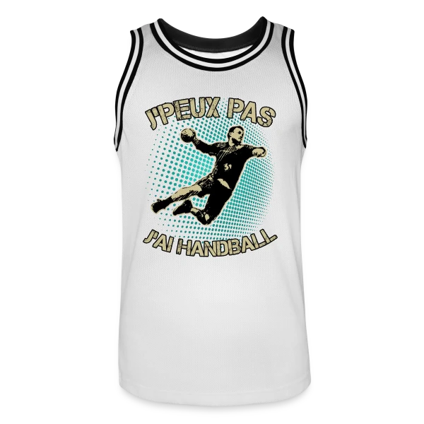 J'peux pas J'ai Handball | T-Shirt Humour Sportif sur Maillot de basket Homme