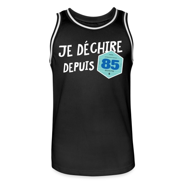 Je déchire depuis 85 - Style Vignette Auto Rétro Vintage sur Maillot de basket Homme
