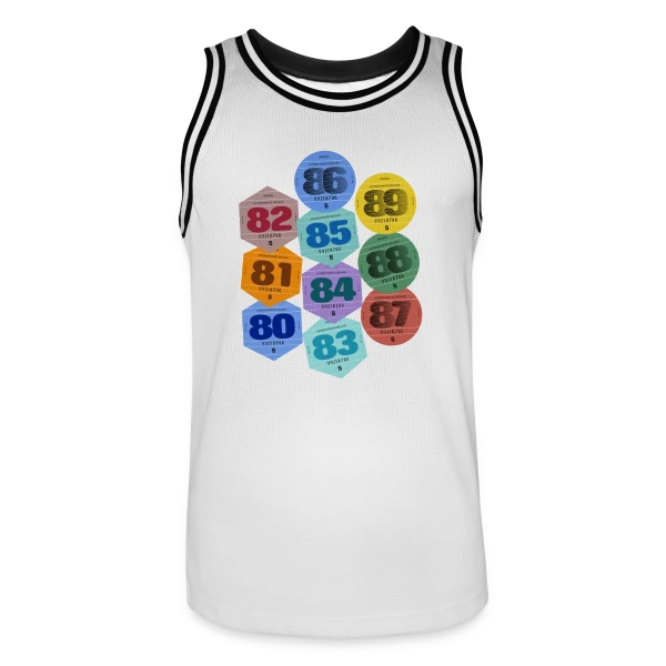 Vignette Auto Rétro Années 80 sur Maillot de basket Homme