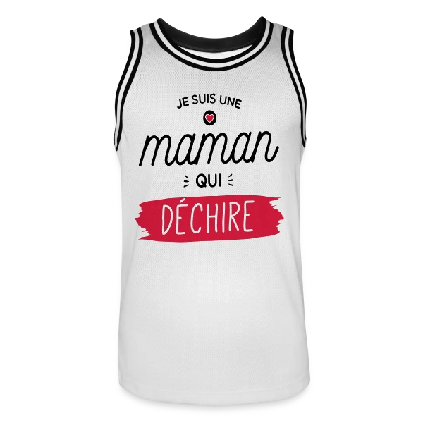 Maman au Top et Qui Déchire ! sur Maillot de basket Homme