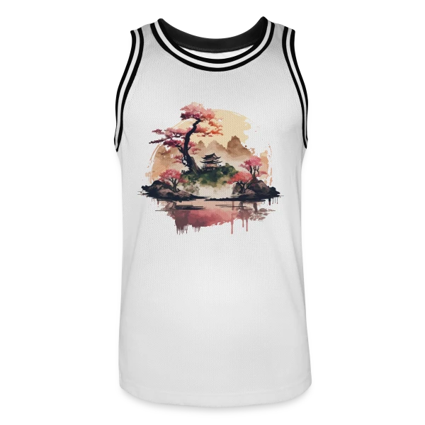 Paysage Japonais Onirique sur Maillot de basket Homme