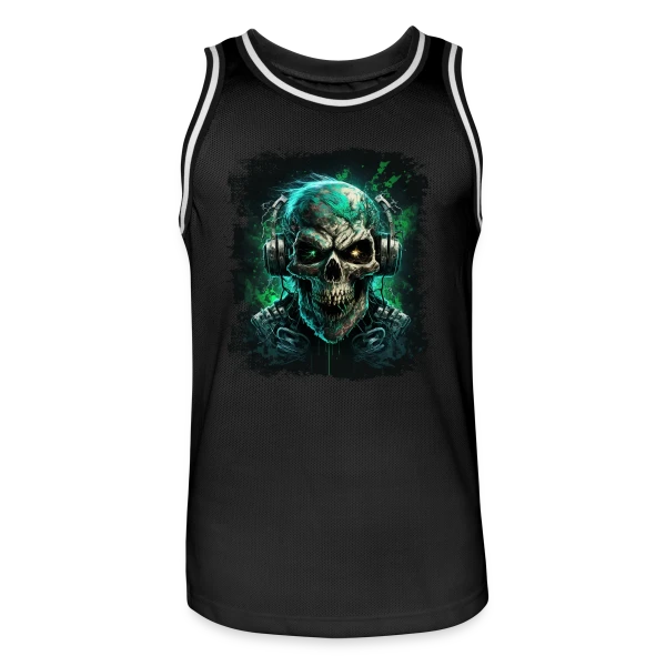Zombie Métalleux au Casque Audio sur Maillot de basket Homme