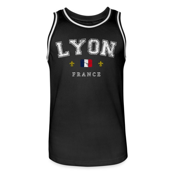 Lyon France Vintage sur Maillot de basket Homme