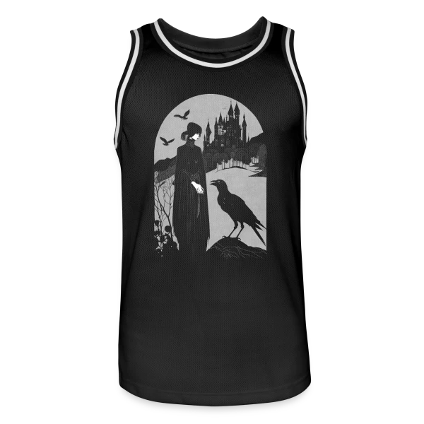 Corbeau et Château Gothique Mystérieux sur Maillot de basket Homme