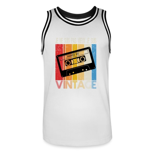 Cassette Années 80 Vintage sur Maillot de basket Homme
