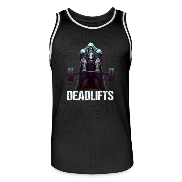 Squelette Ironique : Deadlifts et Fitness Rigolo sur Maillot de basket Homme