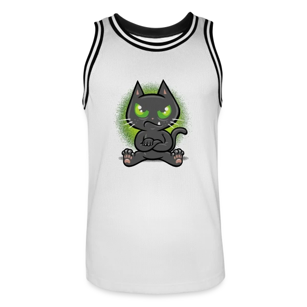 Chat Têtu : Non, et c'est tout ! sur Maillot de basket Homme