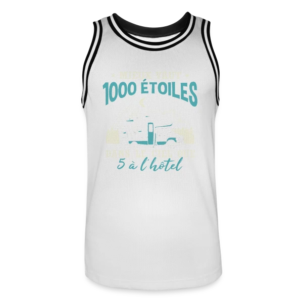 Camping-Car Fun: L'Humour du Campeur Passionné sur Maillot de basket Homme