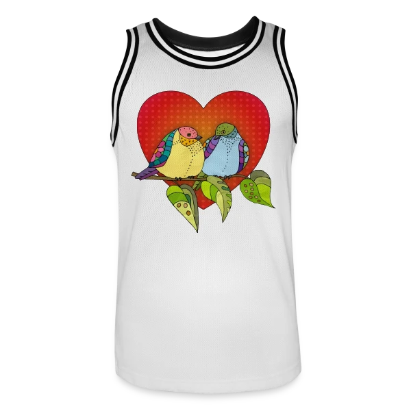 Oiseaux Amoureux Cœur sur Maillot de basket Homme