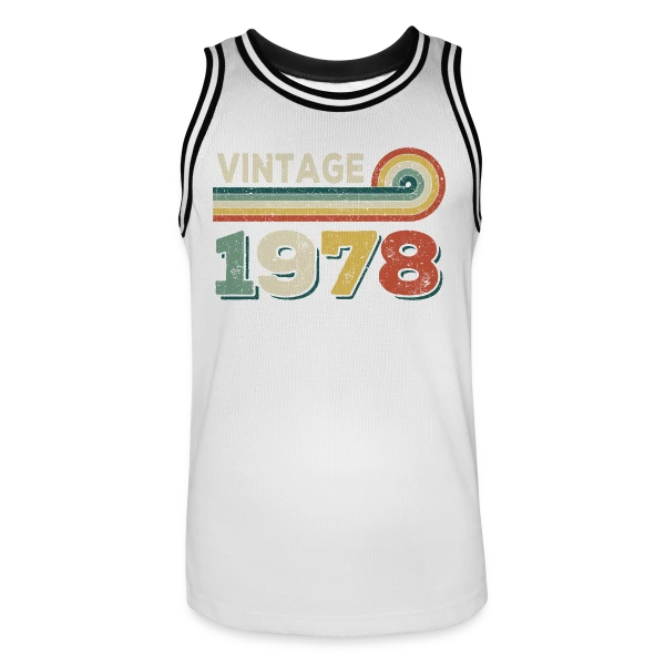 Vintage 1978 Spirale Rétro sur Maillot de basket Homme