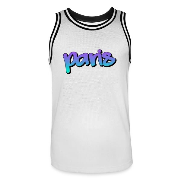 Paris Graffiti Urbain sur Maillot de basket Homme