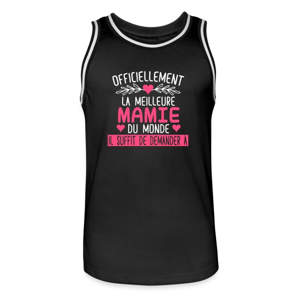 Officiellement Meilleure Mamie du Monde : T-shirt Cadeau Personnalisé sur Maillot de basket Homme