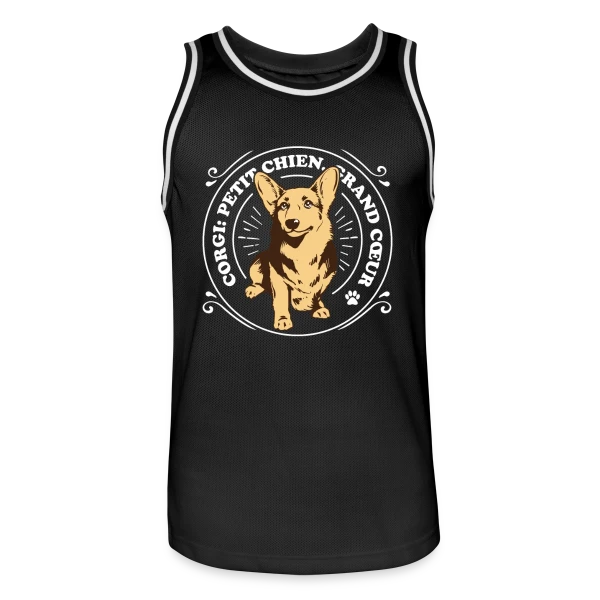 Corgi: Petit Chien, Grand Cœur - Amour Canin sur Maillot de basket Homme