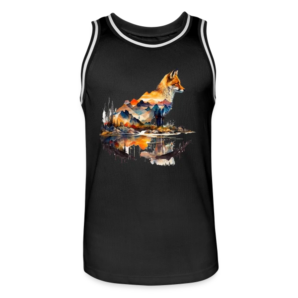 Renard Paysage Montagneux sur Maillot de basket Homme