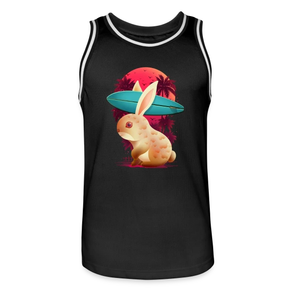 Lapin Surfeur Estival sur Maillot de basket Homme