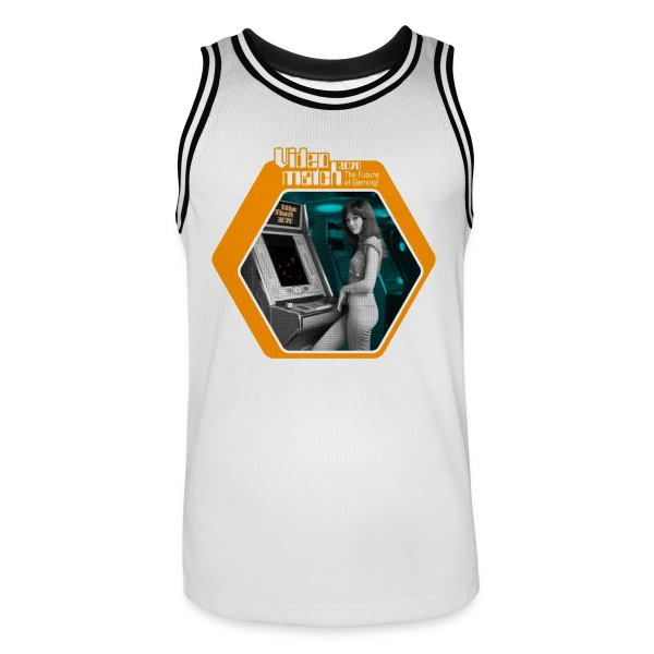 VideoMatch 2070: Arcade Rétro Futur 70s sur Maillot de basket Homme