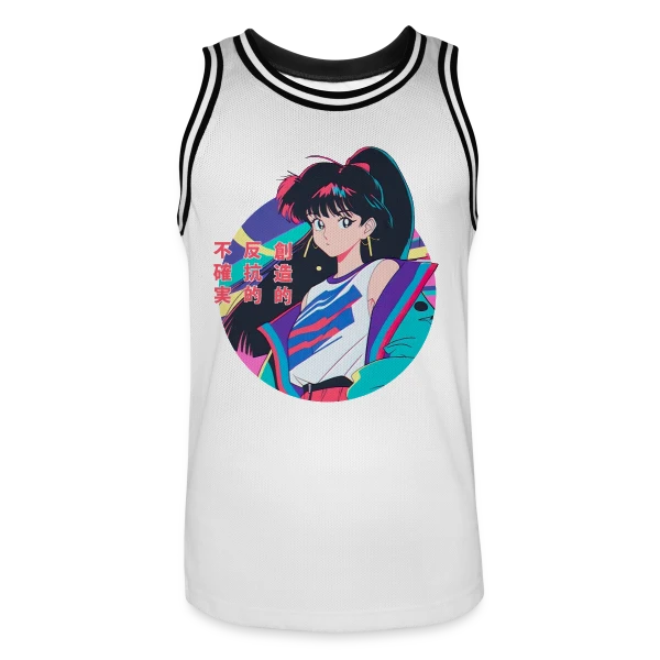 Fille Anime Rétro 80s/90s Windbreaker sur Maillot de basket Homme