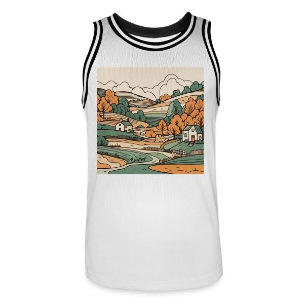 Douceur du Paysage Champêtre sur Maillot de basket Homme