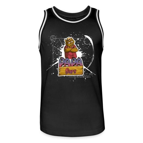 Humour 'Papa Ours' - Cadeau Fête des Pères Câlin sur Maillot de basket Homme