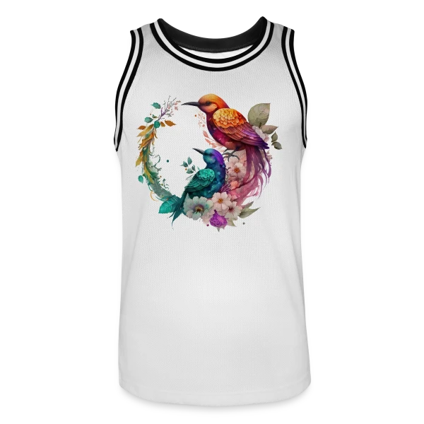 Oiseaux du Paradis Fleuris sur Maillot de basket Homme