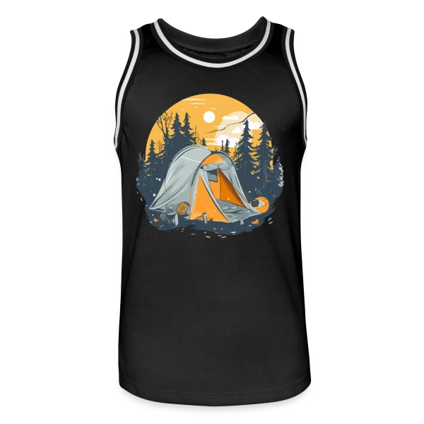 Nuit de Camping en Forêt sur Maillot de basket Homme