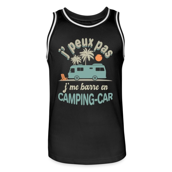 Je Me Barre en Camping-Car à Agadir! Humour Retraite sur Maillot de basket Homme