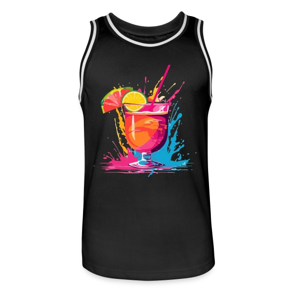 Cocktail Explosif Couleurs sur Maillot de basket Homme
