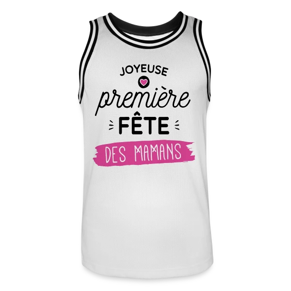 'Joyeuse Première Fête des Mères' - Cadeau Jeune Maman sur Maillot de basket Homme