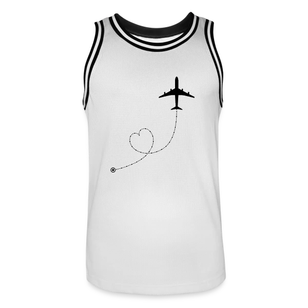 Avion Route Cœur sur Maillot de basket Homme